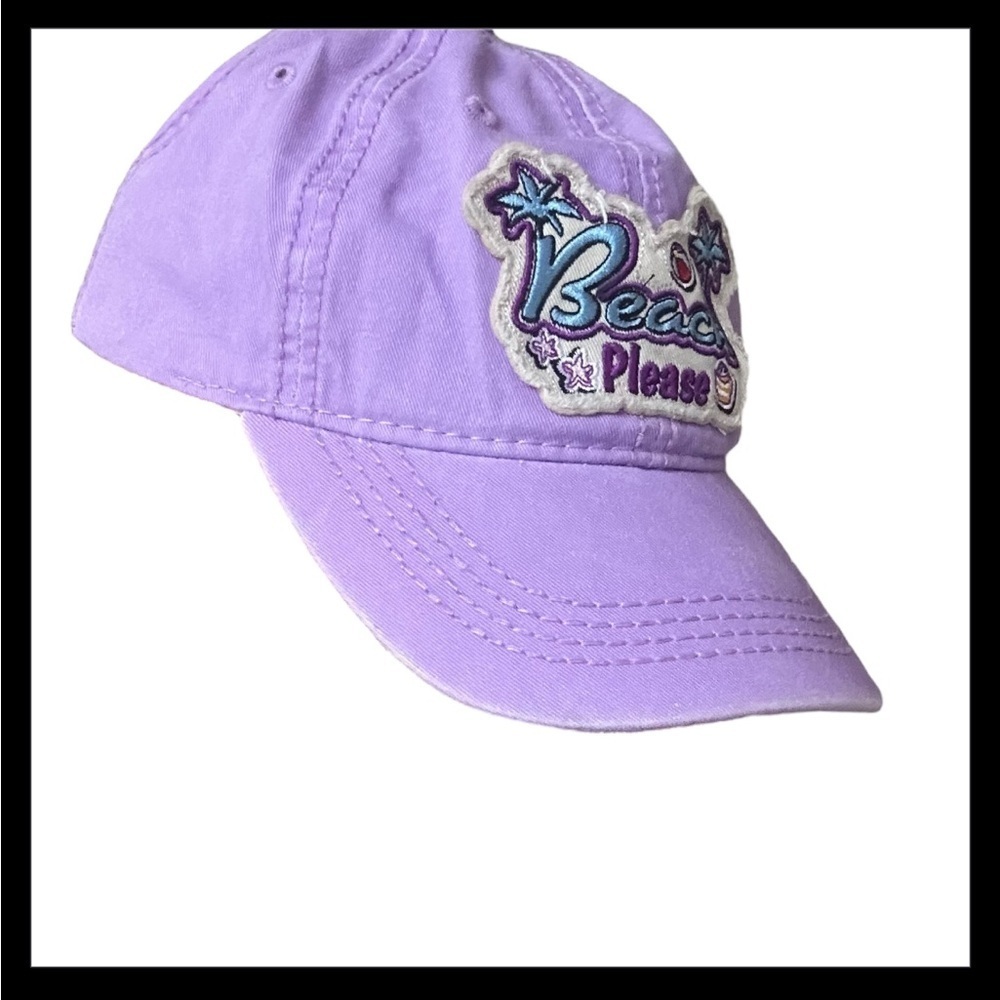 NWOT Wild Wear Embroidered “Beach Please” & “do not disturb” Lavender Purple Cap - Picture 2 of 9